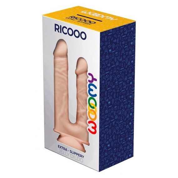 Двойной фаллоимитатор Wooomy Ricooo, с присоской, размер 19х4,3 см и 17х3,3 см Sex Aura | Зображення 2