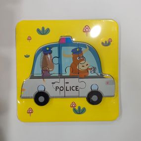 Деревянная игра Пазл-вкладыш С 48702 (6900067487025) Полицейская машина Вид 6