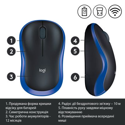 Мишка Logitech M185 blue (910-002239) (910-002239) | Зображення 3