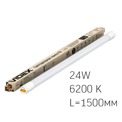 Лампа T8 24W G13 6200К 1,5м 220V матова LED Videx | Зображення 2