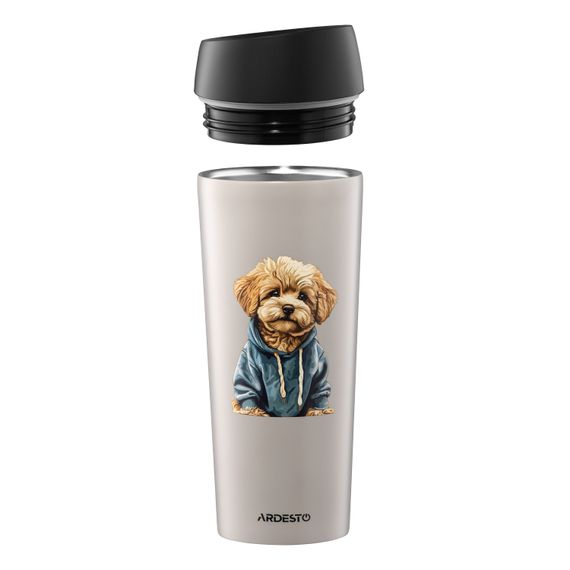 Термокухоль ARDESTO Coffee Time Maltipoo 450мл, нержавіюча сталь, бежевий (AR2645MP) | Зображення 3