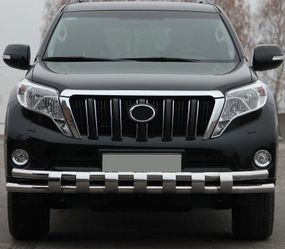 Передняя защита ST016-2 (нерж) для Toyota Land Cruiser Prado 150