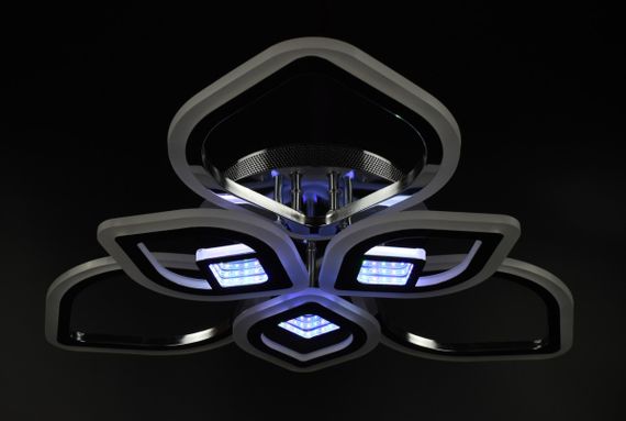 Люстра світлодіодна стельова LED світильник для квартири на стелю лед з пультом 26095 Хром 10х60х60 см. | Зображення 6