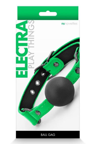 Кляп силіконовий NS Novelties Electra, зелений неон Sex Aura | Зображення 1