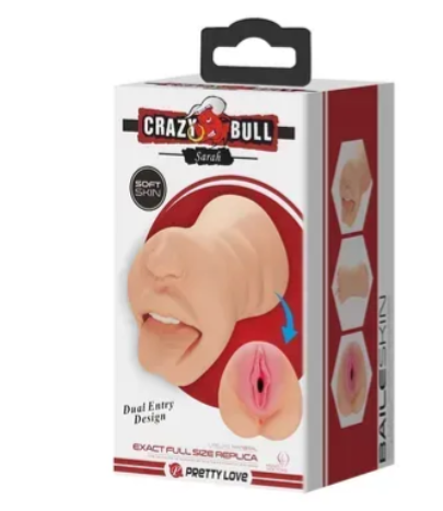 Мастурбатор c двумя входами Crazy Bull - Sarah soft skin, BM-009240N sexstyle | Зображення 14