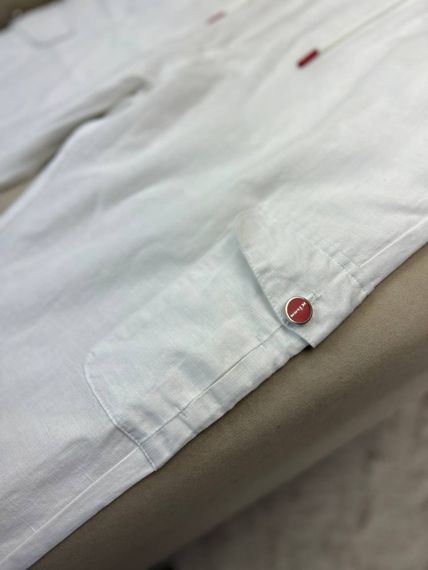 Льняні чоловічі штани Kiton білого кольору 8006-3 d064 | Зображення 1