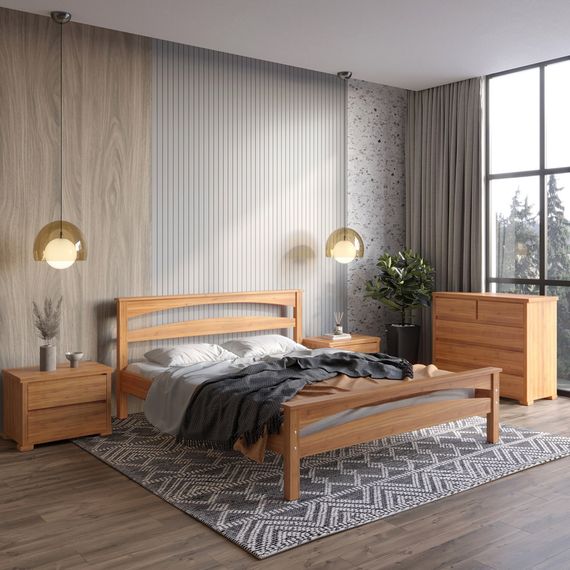 Двоспальне дерев&#039;яне ліжко Mebigrand Чикаго Сіті Вільха 160х190 см (MBG-9993)