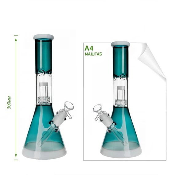 Кальян С Фильтром Стеклянный 30 См. "Matrix Beaker Green" | Зображення 1