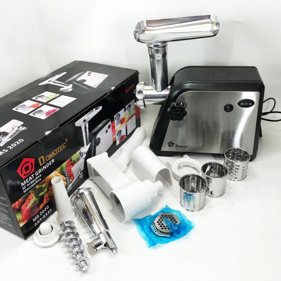 Мясорубка 3в1 мясорубка для дома Domotec из нержавеющей стали с насадками TZ-85 | Зображення 9