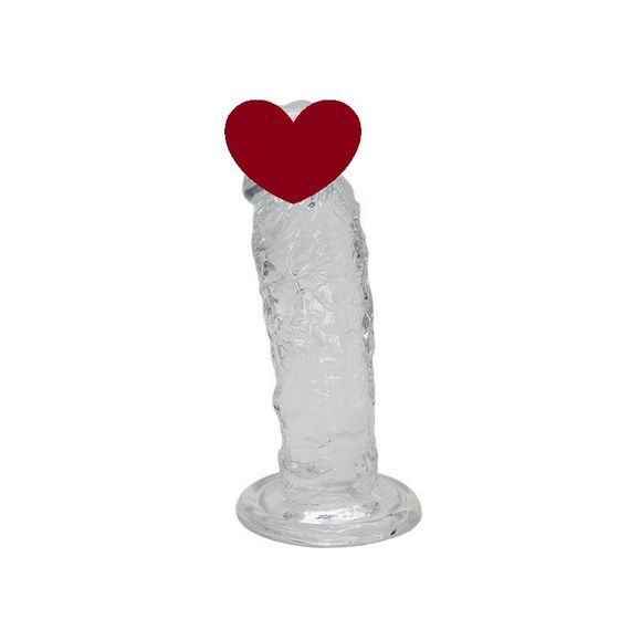 Прозорий фалоімітатор Alive Jelly Dildo Majestic, TPE, присоска, діаметр 3,7 см, довжина 14,7 см Sex Aura