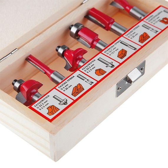 Набір фрез для деревини, 6 од. INTERTOOL HT-0072 | Зображення 2