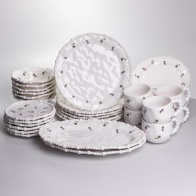 Столовый набор посуды тарелок и чашек 32 предмета на 6 персон Pearl фарфоровый YY78-4A