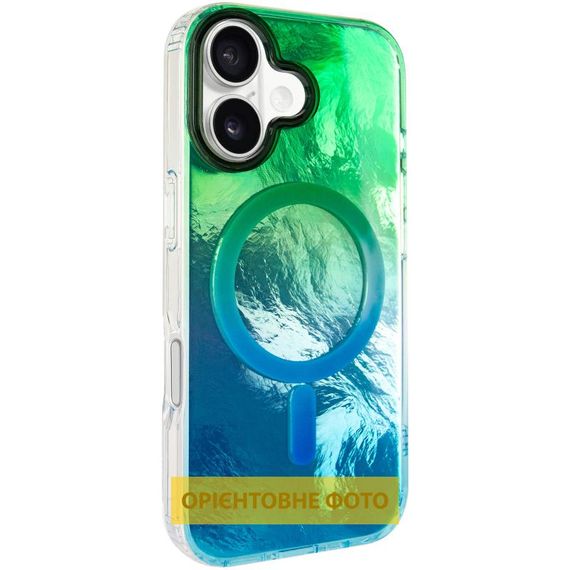 Чохол TPU Shiny Mountain (MagFit) для Apple iPhone 17 (6.3") Green / Blue