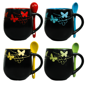 Чашка Барви ночі з ложкою VT-C-259450 Vittora 450мл