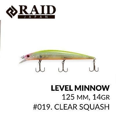 Воблер Raid Level Minnow (125mm, 14g)  (019 Clear Squash)