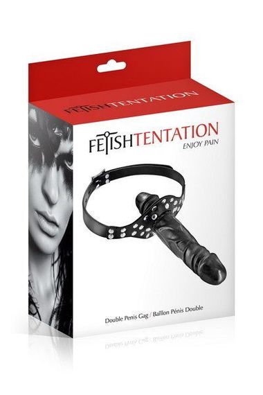Кляп з подвійним фалоімітатором Fetish Tentation Double Penis Gag (м'ята упаковка!!!) | Зображення 2