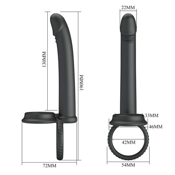 Силіконова насадка на член для подвійного проникнення Moses waterproof Sex Aura | Зображення 8