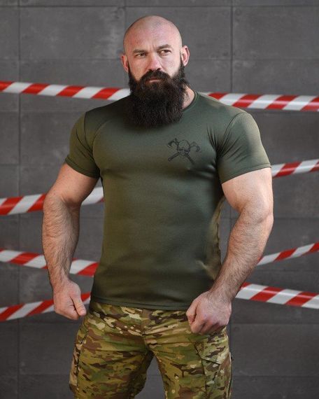 Тактична футболка потоотводящая SABUR ВІКІНГ ОЛИВА ВТ0975