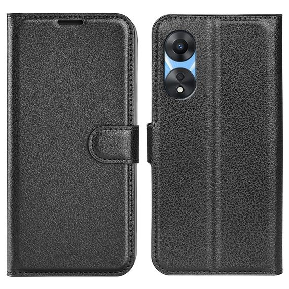 Чохол книжка з кишенями для карт на Oppo A38 колір Чорний | Зображення 9