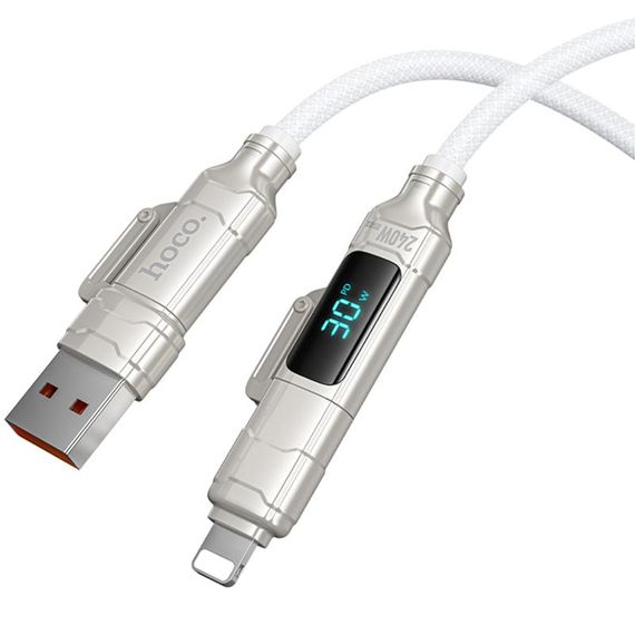 Дата кабель Hoco U152 Fortune 4in1 Type-C to Lightning/Type-C to USB 240W (1.2m) Light Gray | Зображення 3