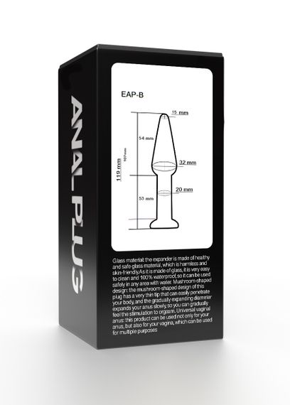 Анальний плаг зі скла EGZO EAP-B (довжина 11.9 см, діаметр 3.2 см ) Sex Aura | Зображення 4