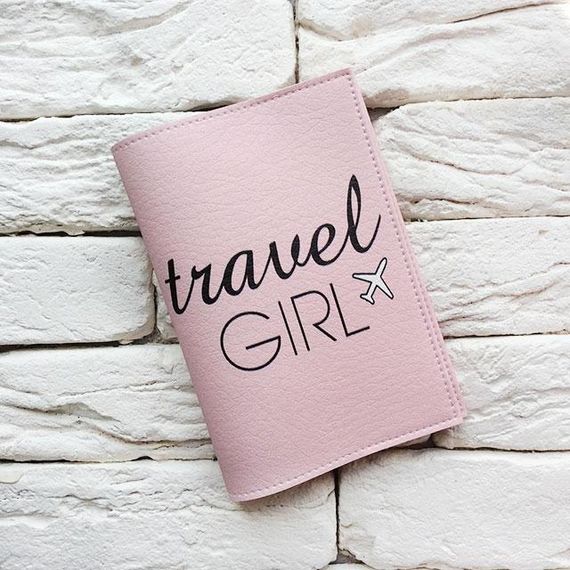 Обложка для паспорта Travel girl 2 (розовый)