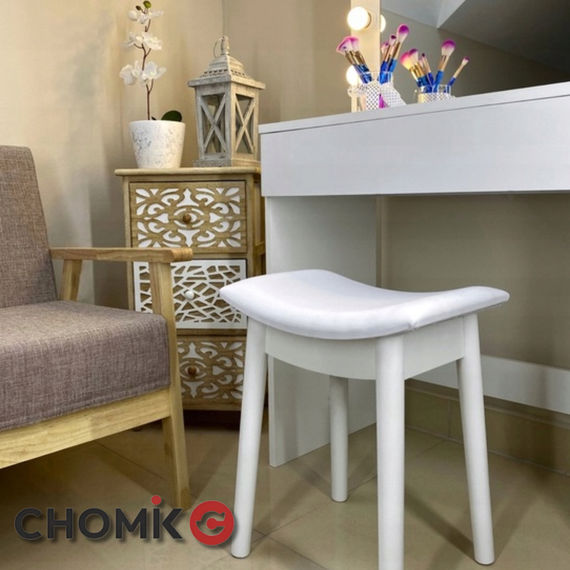 Табурет Chomik ROKA вигнутий у скандинавському стилі білий | Зображення 4