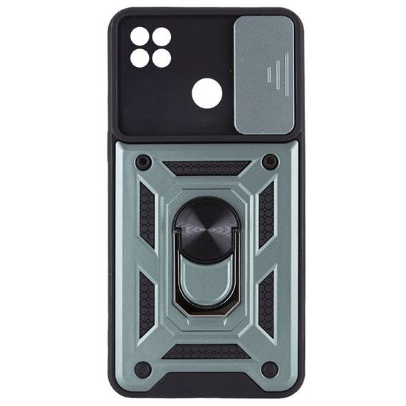Ударостійкий чохол Camshield Serge Ring для Xiaomi Redmi 9C/Redmi 10A TPU+PC, Шторка на камеру, Зелений | Зображення 3