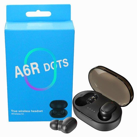 Бездротові навушники A6R dots з кейсом колір чорний | Зображення 2