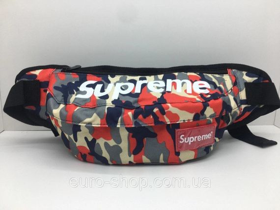 Поясна сумка Supreme Червоний камуфляж сумка на пояс | Зображення 1