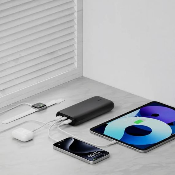 Акумулятор портативний Belkin літій-іонний Power Bank 26000мА·год, 32Вт, USB-A/USB-C PD PPS, чорний (BPB016BTBK) | Зображення 8