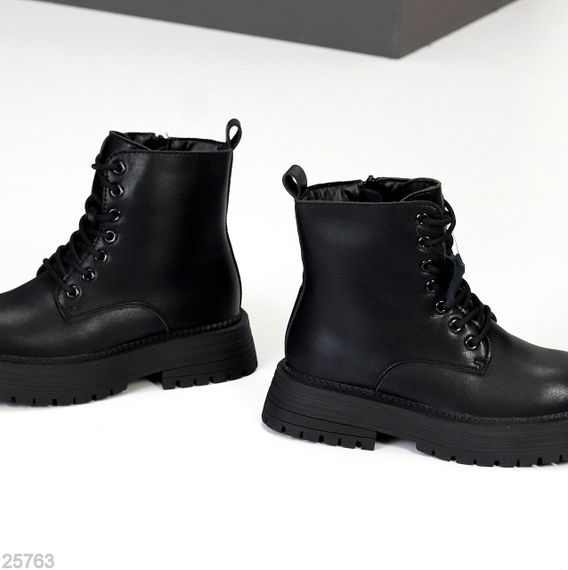 Повсякденні чорні зимові черевики берці натуральна шкіра доступна ціна | Зображення 3