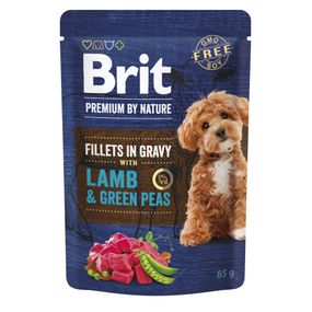 Корм влажный Brit Premium Fillets in Gravy Lamb &amp; Green Peas для собак малых пород филе в соусе ягненка и зеленый горошек 85 г