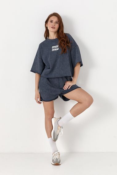 Спортивний костюм Miu Miu із шортами - темно-сірий цвет, L (є розміри)