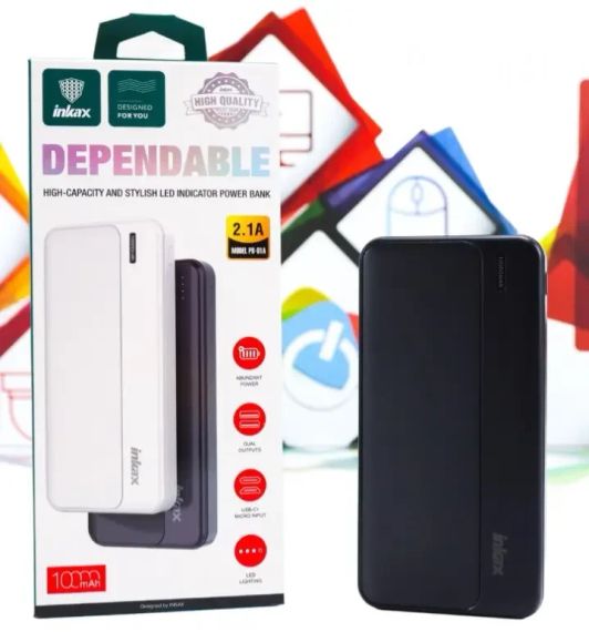 Портативное зарядное устройство для телефона Power Bank Inkax PB-01A 10000mAh Павербанк USB белый | Зображення 1