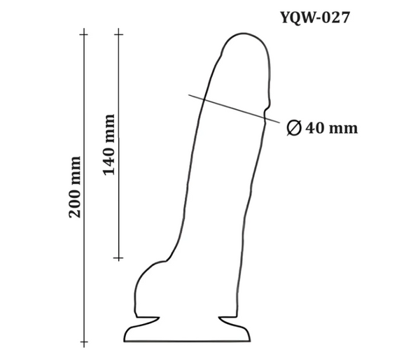 Большой фаллоимитатор с мошонкой на присоске OYO - Dildo Double Layer Silicone YQW-027 (длина 20 см, диаметр 4 см) Sex Aura | Зображення 5