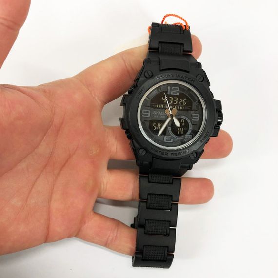 Армійський наручний годинник з таймером SKMEI 1452BK BLACK, Фірмовий спортивний годинник BE-25 | Зображення 3