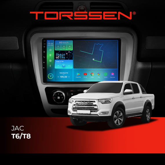 Штатна магнітола Torssen JAC T6/T8 NF10 Carplay