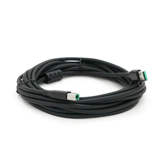 Кабель USB 2.0 VegGieg AM/BM, 5.0m, 1 ферит, Black, Q120