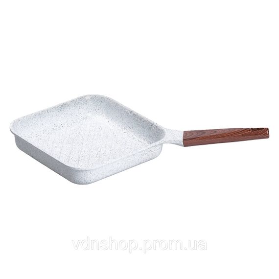 Сковорода-гриль алюминиевая, квадратная, 2,5 л, с антипригарным покрытием, 24 см MGC White HP-4-438W | Зображення 3