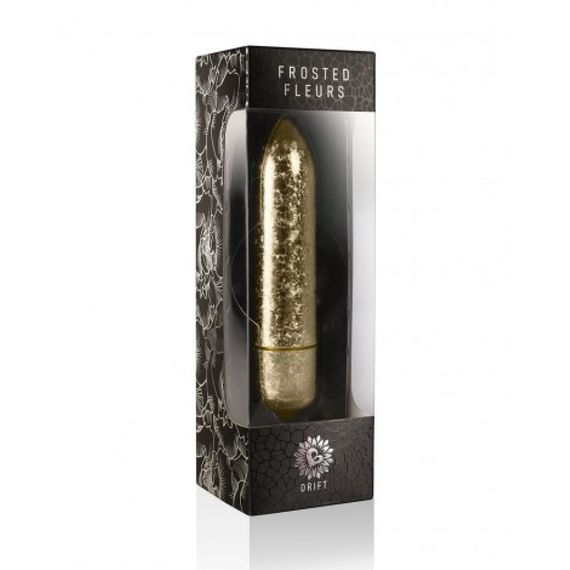 Вибро-пуля Rocks-Off Frosted Fleurs Drift золотая Sex Aura | Зображення 1