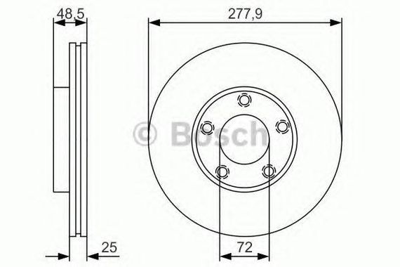 Диск гальмівний BOSCH 0986479R83 на MAZDA 3 (BK)