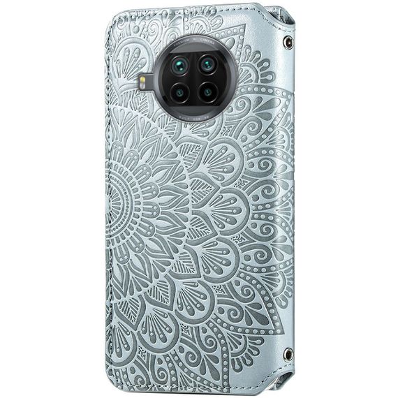 Кожаный чехол книжка GETMAN Mandala (PU) для Xiaomi Mi 10T Lite / Redmi Note 9 Pro 5G Штучна шкіра, Слот для візитки, Сірий | Зображення 1