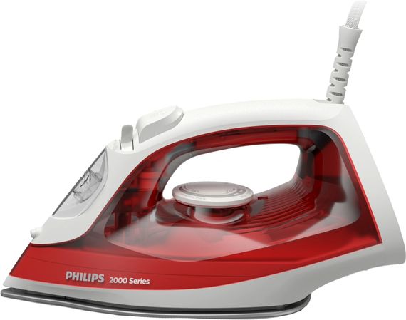 Праска Philips Series 2000, 2000Вт, 250мл, паровий удар -100гр, керам. підошва, червоний (DST2010/40) | Зображення 1