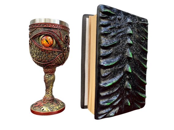 Подарунковий набір Келих 3D Око Orange і Блокнот 3D «Око Лісового Дракона» | Зображення 1