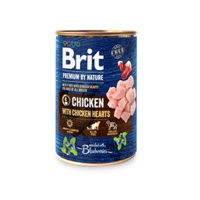 Вологий корм для собак Brit Premium By Nature Chicken with Hearts 400 г (курка)