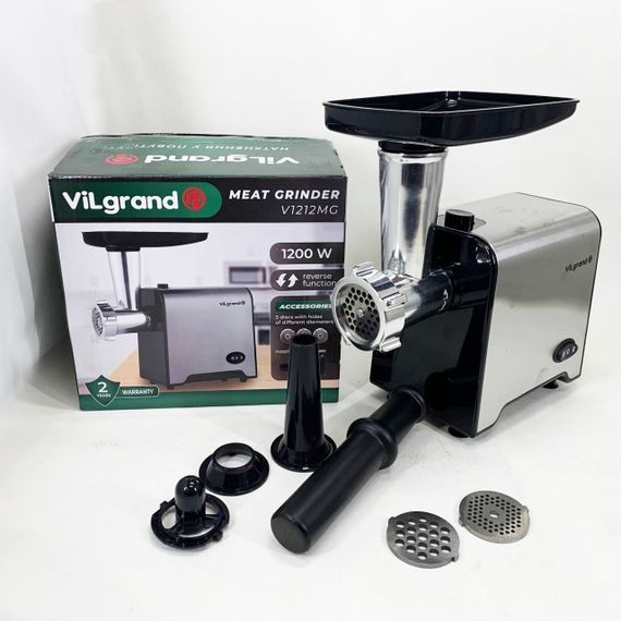Мясорубка с решеткой для фарша VILGRAND V1212MG 1200 Вт, Электрическая мясорубка для изготовления фарша KT-49 | Зображення 2