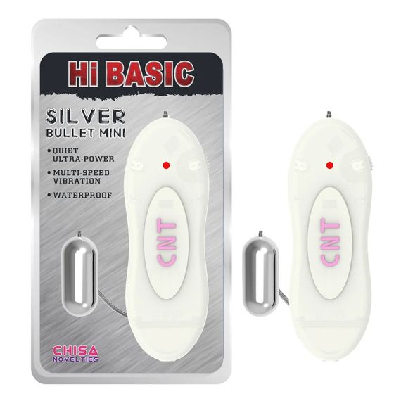 Віброкуля на пульті керування Chisa Hi-Basic Silver Bullet Mini, срібляста Sex Aura | Зображення 1