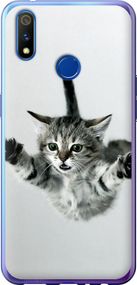 Чехол на Realme 3 Pro Летящий котёнок "2322u-1863-17620"