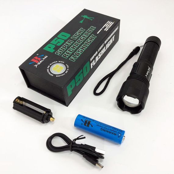 Тактичний ліхтар Bailong BL-Z01-P50 / Сильний ліхтарик / Ліхтарик світлодіодний ручний AN-387 акумуляторний портативний | Зображення 7